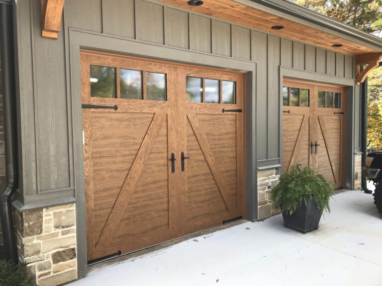 Carriage House Garage Doors installed on traditional new home