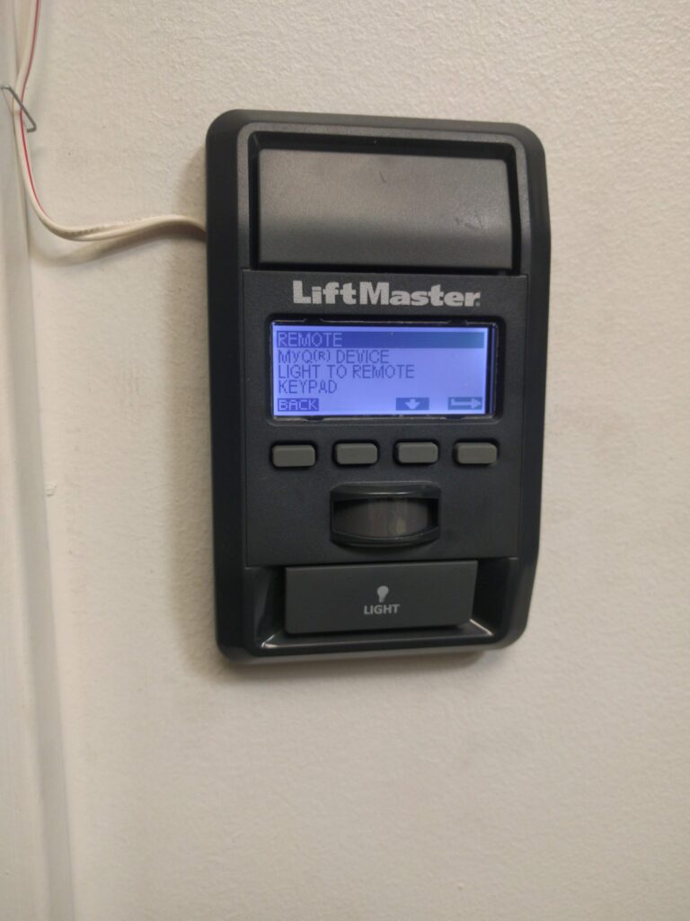 garage door opener featuring force settings
