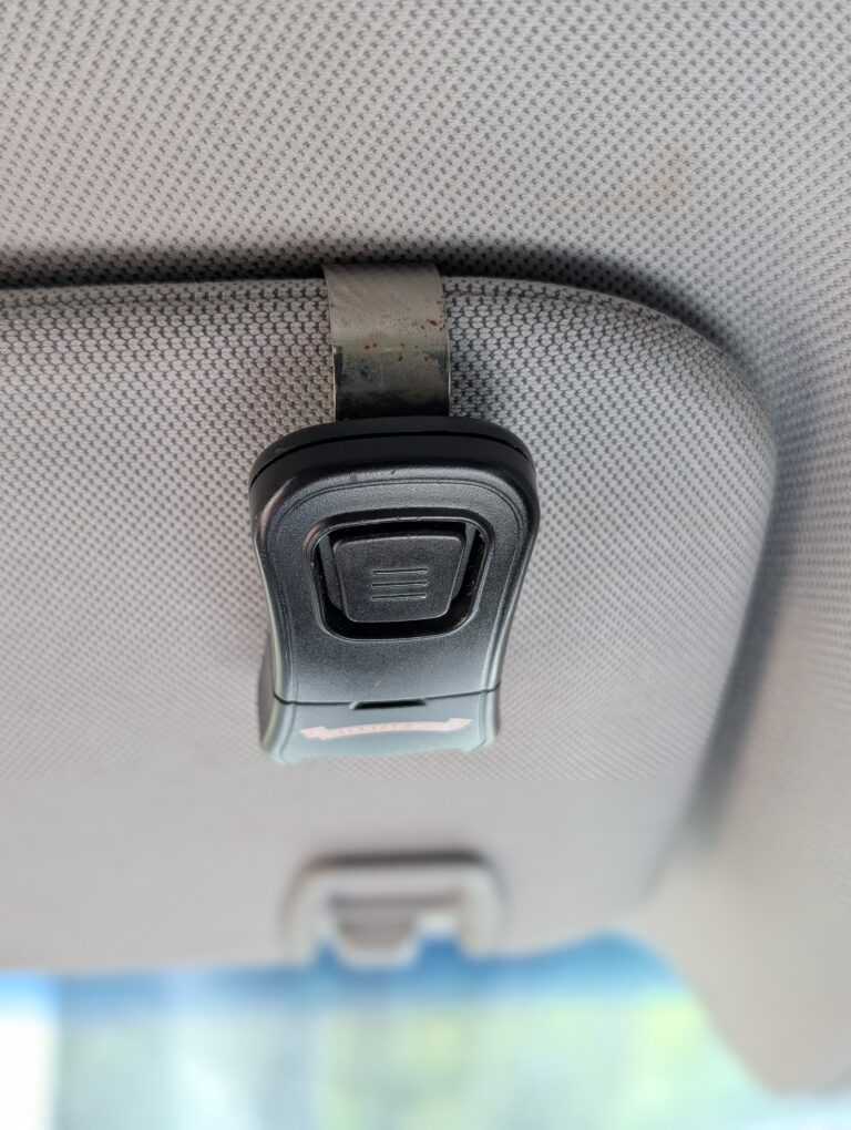 Garage door opener remote in car